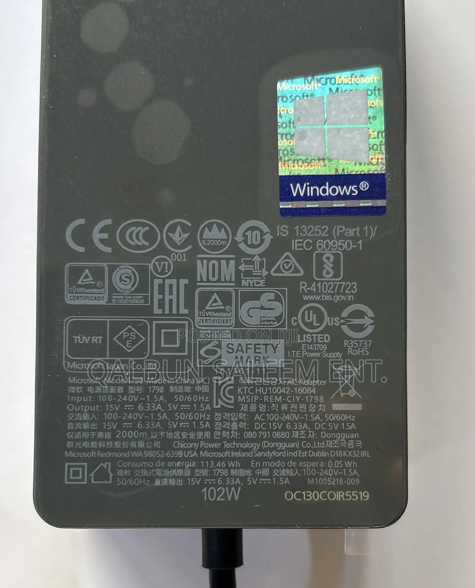 Brand-New Microsoft 15v 6.33a 102w Charger for Surface Pro X/9/8/7/6