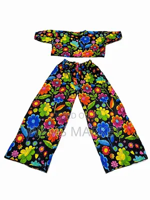 Women’S 2-Piece Set Crop Top Wide Leg Pants