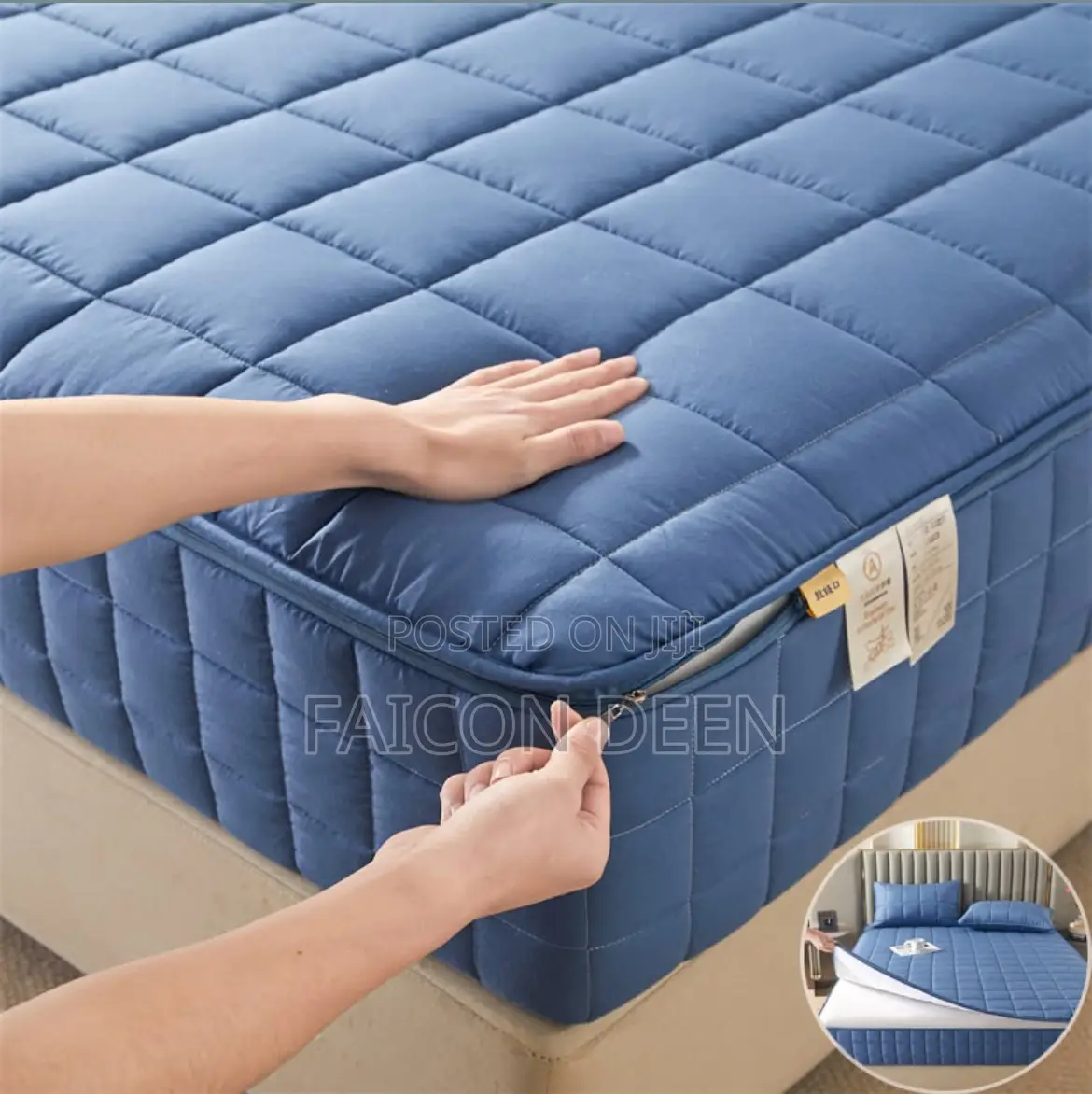 Original Modern Cotton Thick All Round Zipper Mattress Protector