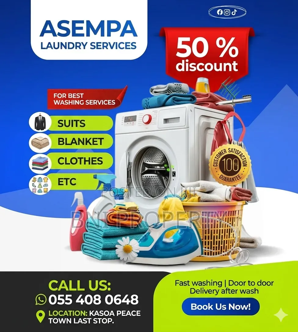 Asempa Laundry at Kasoa Akweley Peace Town, Old Timers