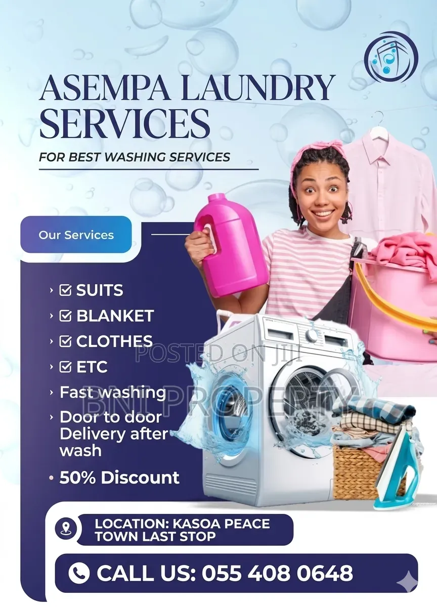 Asempa Laundry at Kasoa Akweley Peace Town, Old Timers
