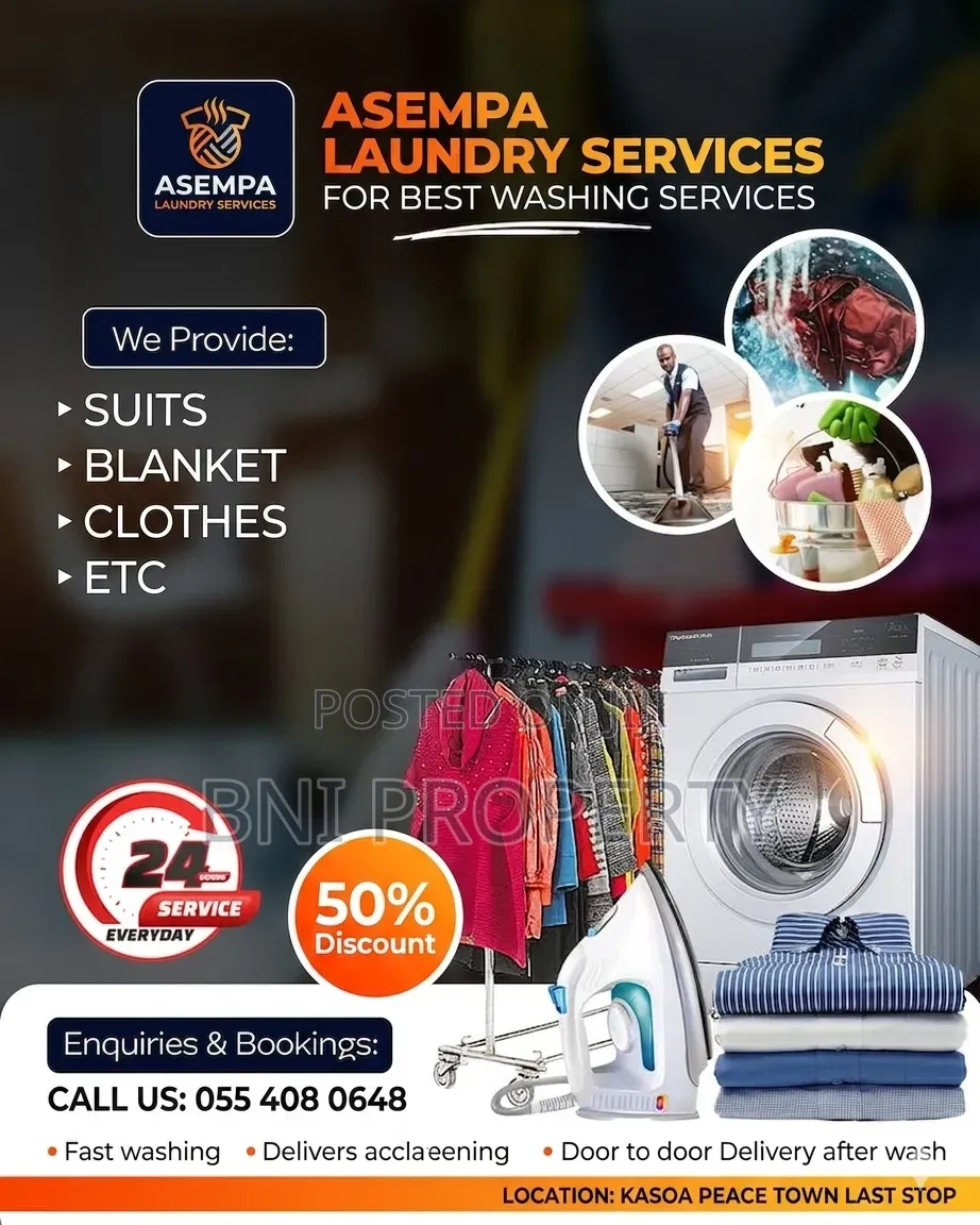 Asempa Laundry at Kasoa Akweley Peace Town, Old Timers
