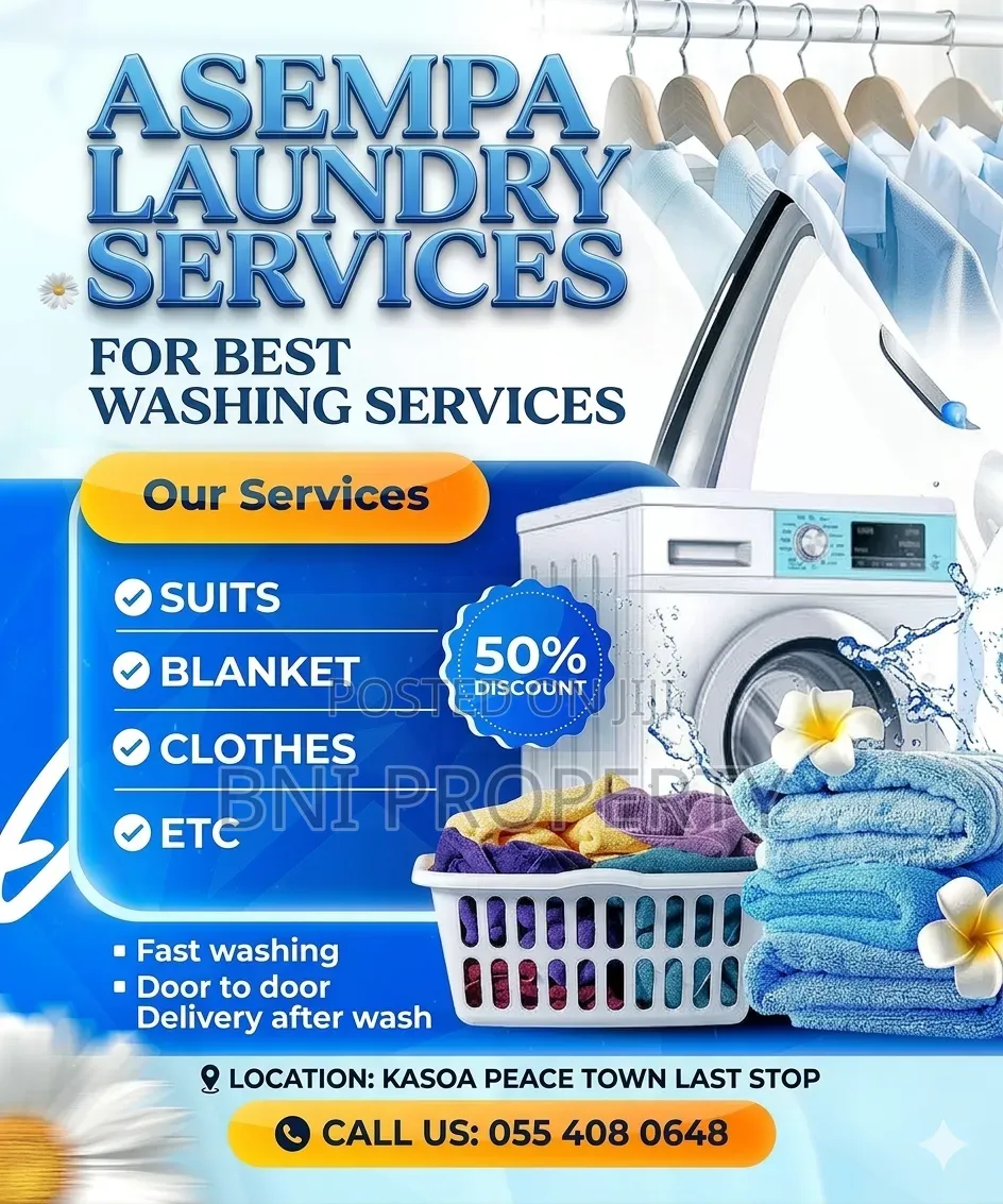 Asempa Laundry at Kasoa Akweley Peace Town, Old Timers