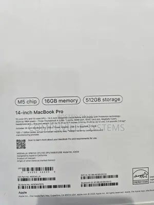 New Laptop Apple MacBook Pro 2025 M5 14-inch 16GB Apple M5 SSD 512GB