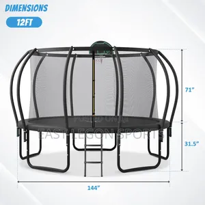12ft Trampoline With Basketball Hoop 120kg New Jump Bouncy