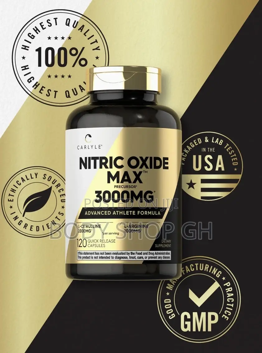 Nitric Oxide Max 3000mg | 120 Caps| With L-Arginine + L-Citrulline
