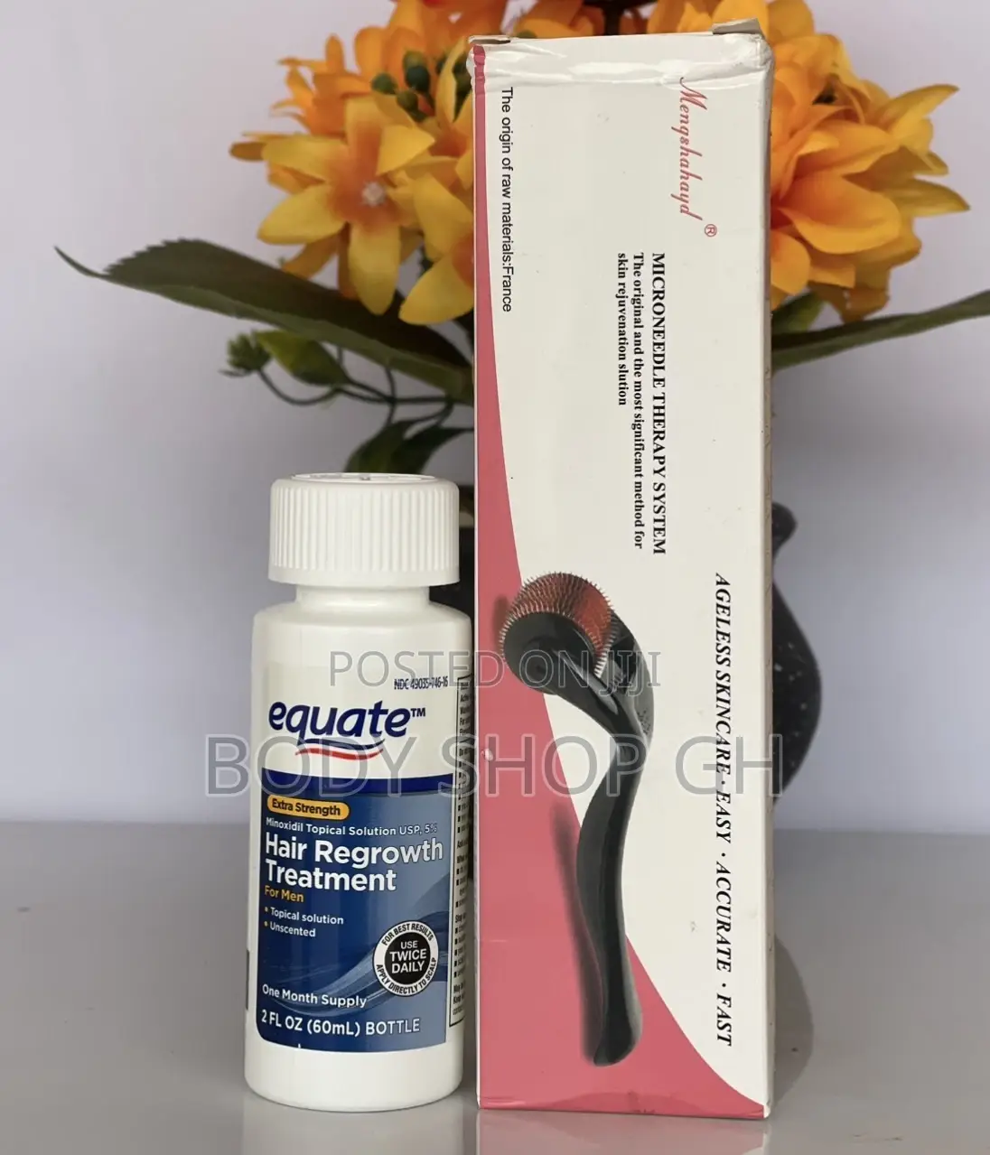 Extra Strength Equate Minoxidil + Derma Roller - Kirkland Minoxidil