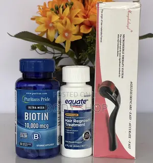 Equate Minoxidil + Biotin + Derma Roller -Original Kirkland Minoxidil