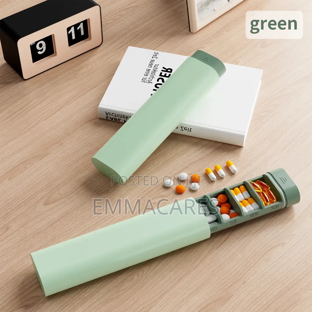 Portable 7 Compartment Pill and Medication Storage Box