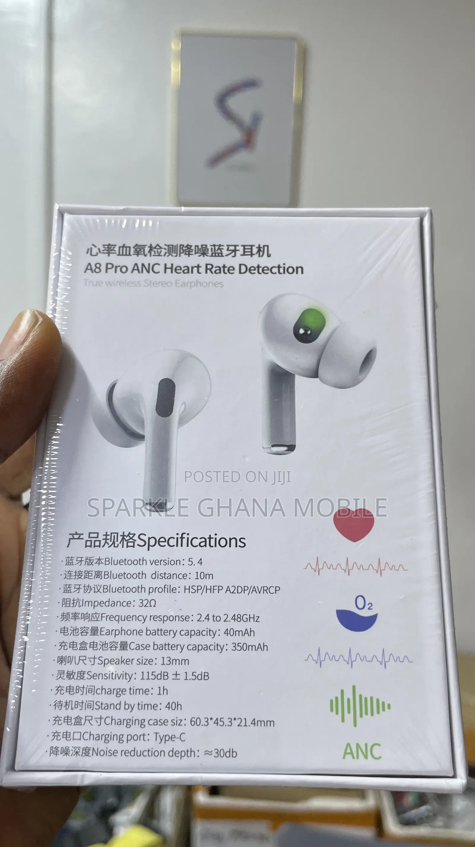 Airpod A8 Pro With Anc Heart Rate Blood Oxygen Detection