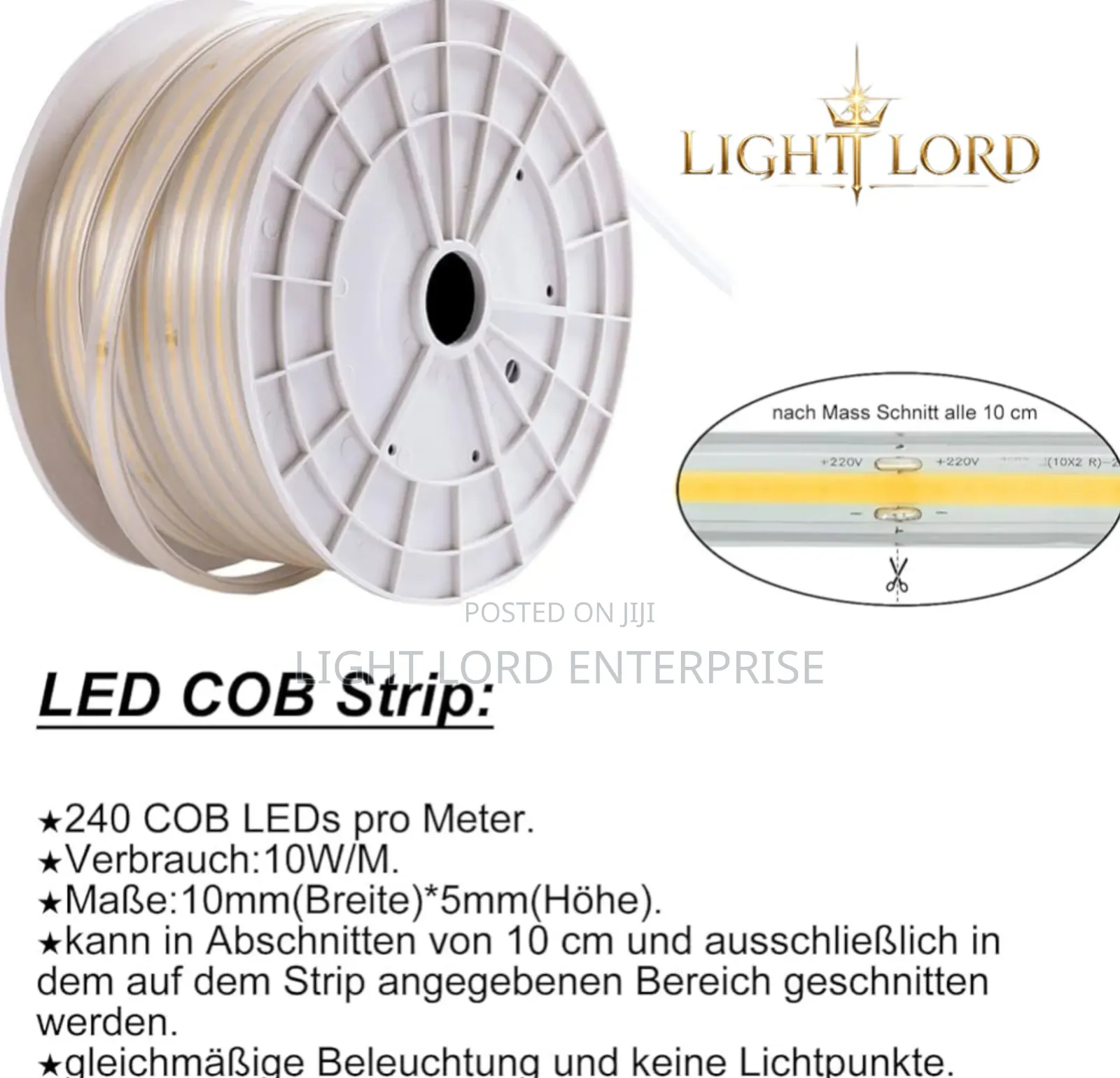 ¥  Led Cob Strip Light Warm Color 100meters