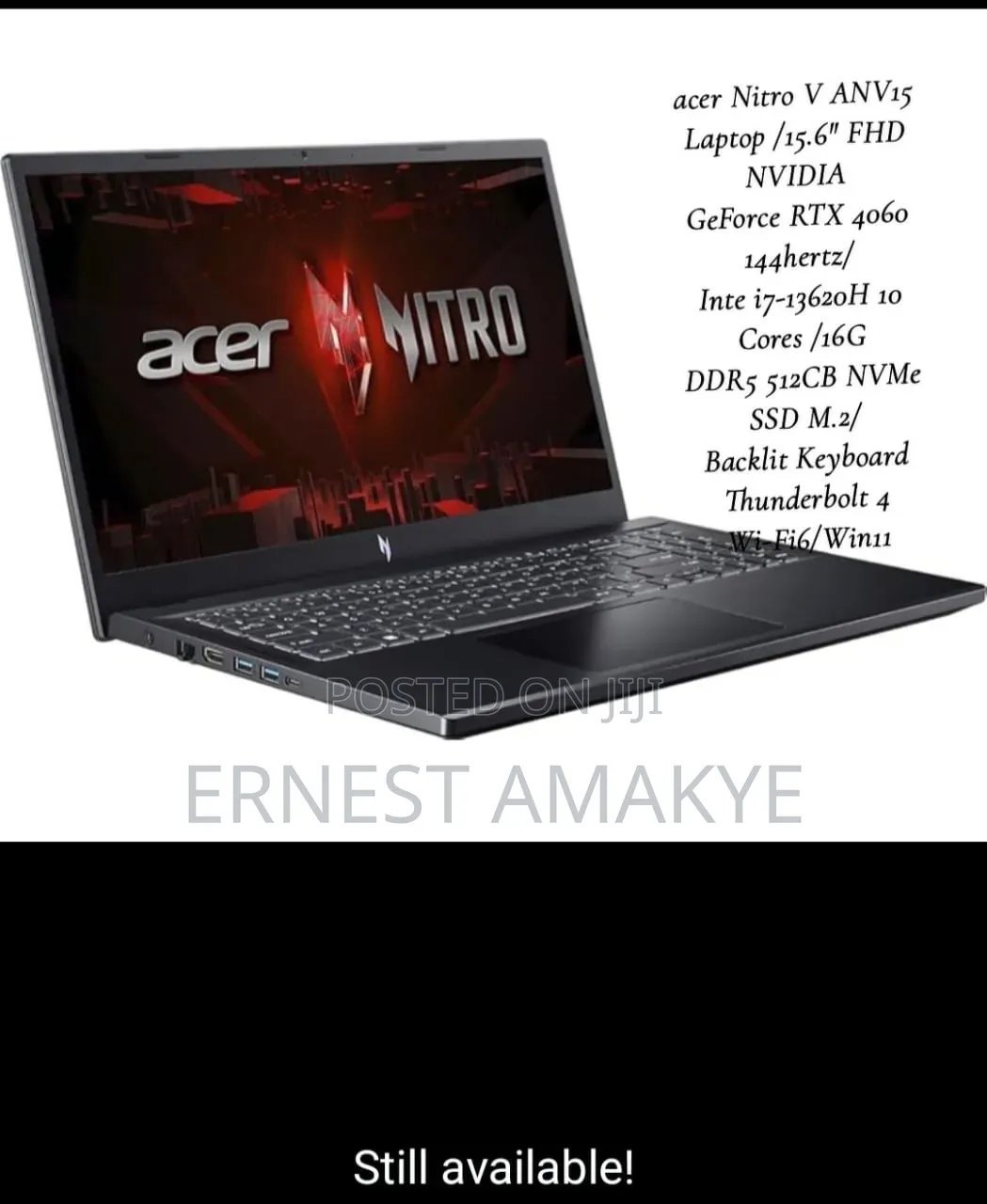 New Laptop Acer Nitro 5 16GB Intel Core i7 SSD 512GB