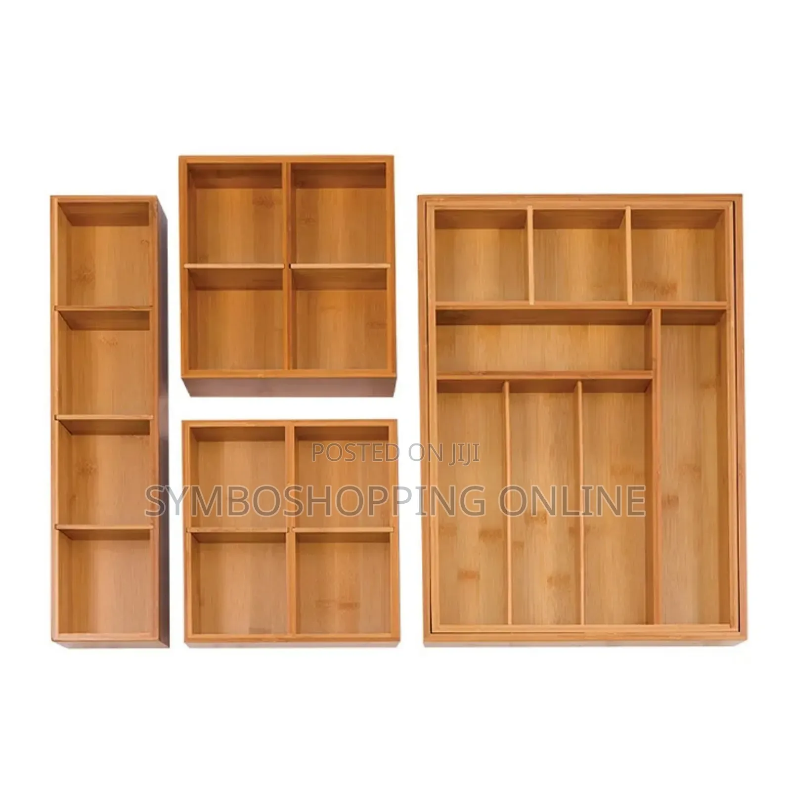 Seville Classics Bamboo Drawer Organizers 4 Pieces