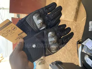 Black Leather Riding Gloves With Fiberglass Knuckle Protection