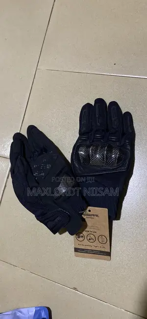 Black Leather Riding Gloves With Fiberglass Knuckle Protection