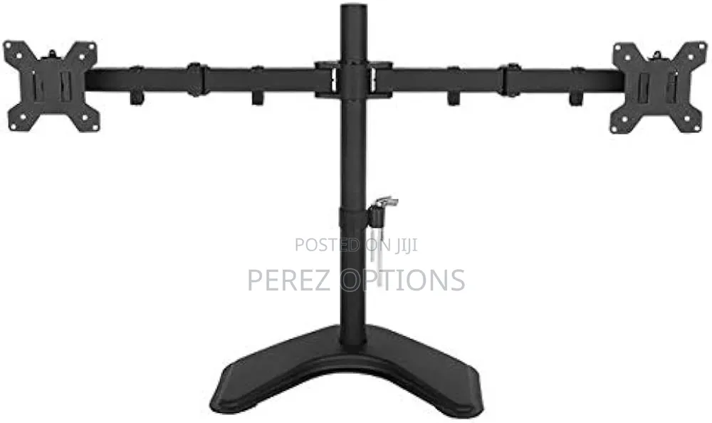 Rife Dual Standing Height Adjustable 2 Arm Monitor Stand For Desk