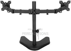 Rife Dual Standing Height Adjustable 2 Arm Monitor Stand For Desk