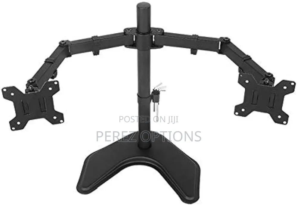 Rife Dual Standing Height Adjustable 2 Arm Monitor Stand For Desk