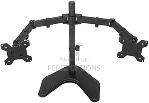 Rife Dual Standing Height Adjustable 2 Arm Monitor Stand For Desk