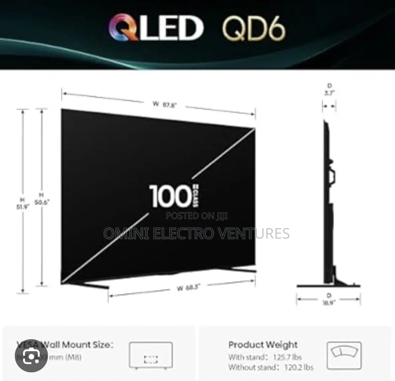 Brand New Hisence 100” Qled Uhd Smart Tv
