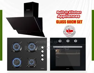 60cm Inbuilt Glass Set. Oven, Hob and Heat Extractor