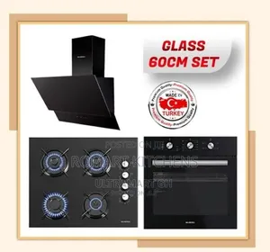 Quality 60cm Glass Inbuilt Set. Oven, Hob and Hood