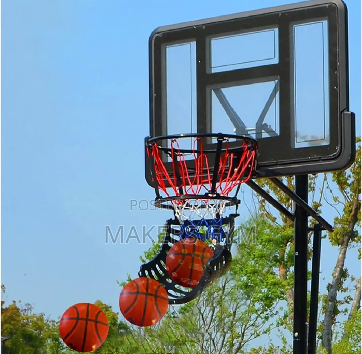 Hanging Basketball Rebounder Attachment, Supports 360° Rotating