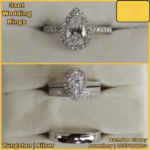Complete Tungsten and Silver Wedding Rings