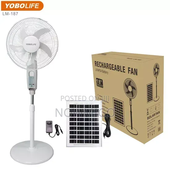 Rechargeable-Solar 18 Inches Stand Fan