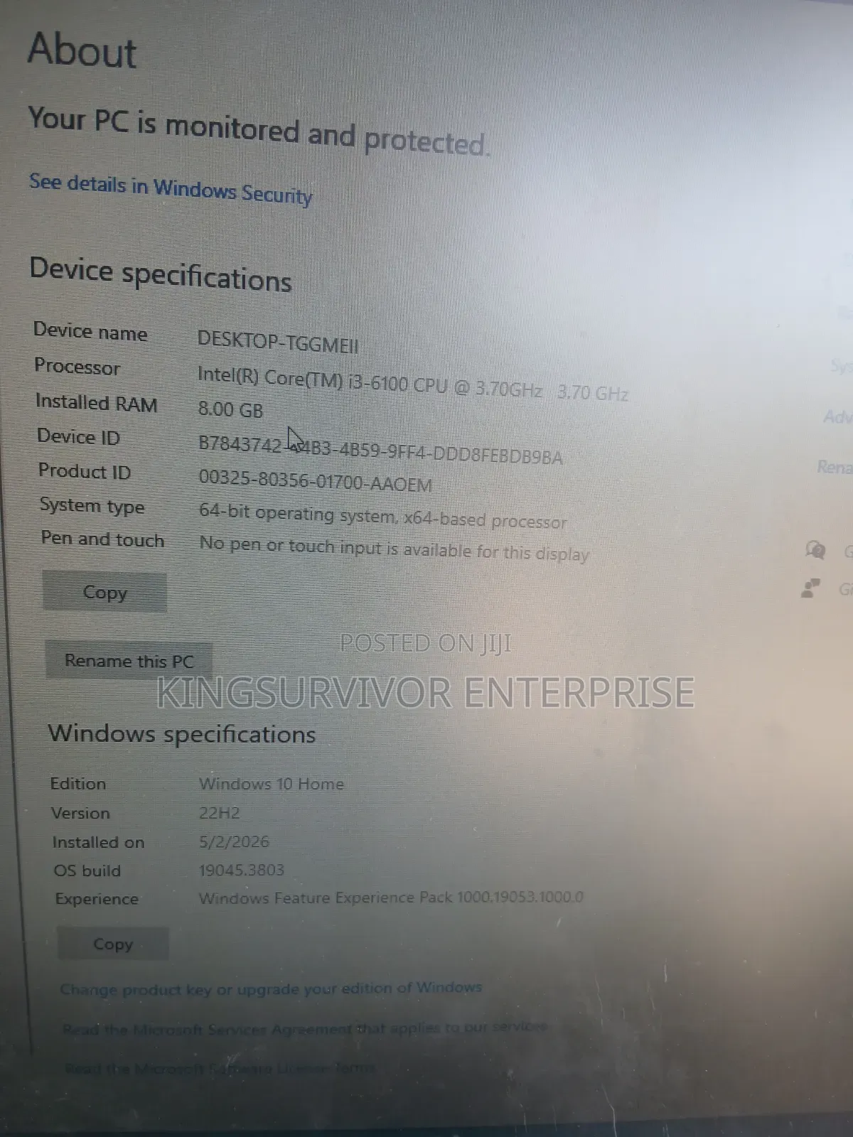 Desktop Computer 8GB Intel Core i3 SSD 128GB