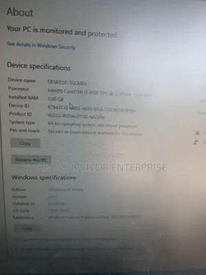 Desktop Computer 8GB Intel Core i3 SSD 128GB