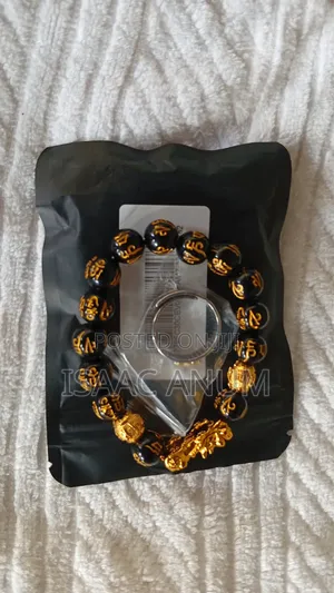 Feng Shui Pixiu Black Obsidian Wealth Lucky Bracelet and Ring Set