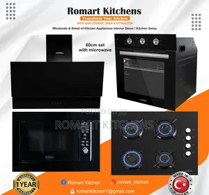 60cm Inbuilt Glass Combo. Burner, Heat Extractor, Oven and Microwave