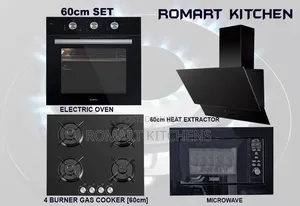 Classic 4 Burner Glass Inbuilt Set.Oven, Hob, Extractor and Microwave