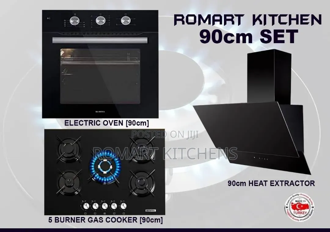 Turkish Inbuilt 90cm Glass Set. Burner, Extractor and Oven