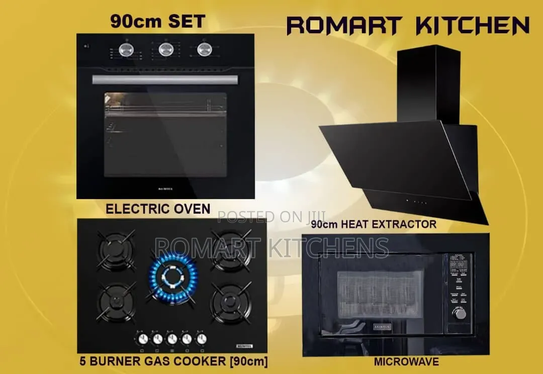 5 Burner Inbuilt Complete Set. Oven, Hob, Hood and Microwave