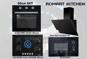 Top Turkish 90cm Glass Built-in Set. Oven, Hob, Hood and Microwave
