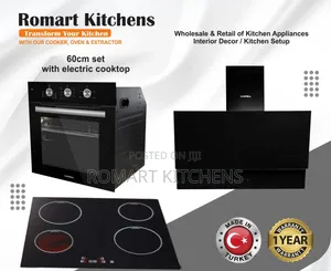 4 Burner Glass Inbuilt Electric Combo Set. Oven , Hob and Extractor