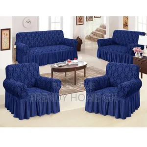 Turkish Stylish Stretchable Jacquard Sofa Covers Set Maroon 3,2,1,1