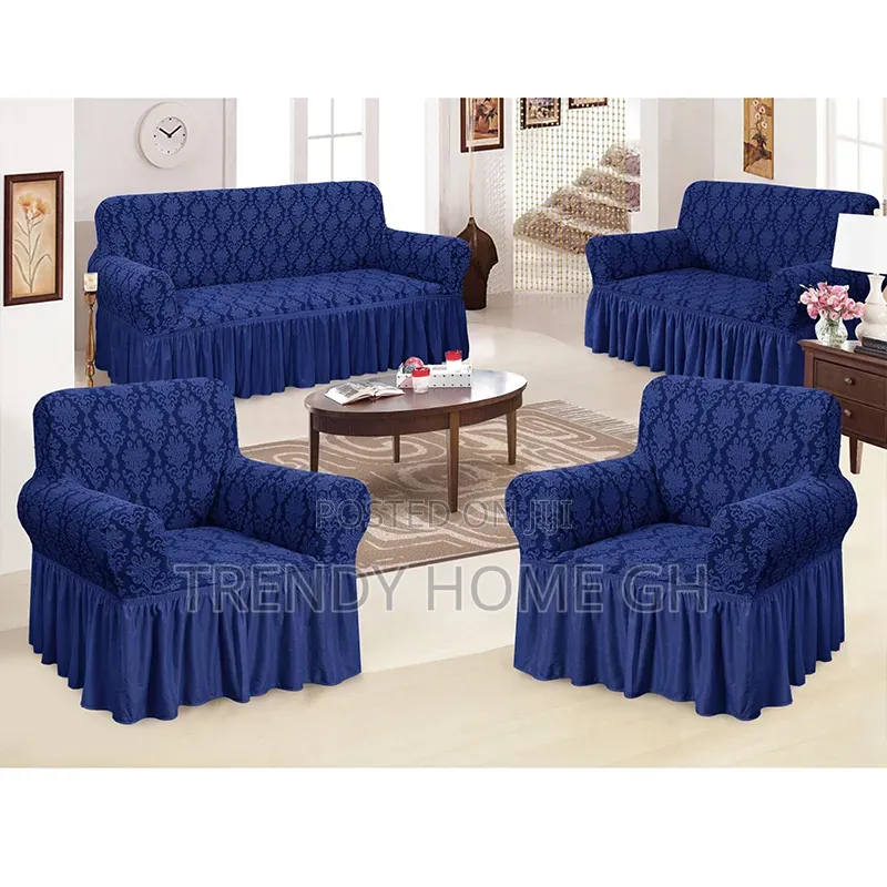 Turkish Stylish Stretchable Jacquard Sofa Covers Set Maroon 3,2,1,1