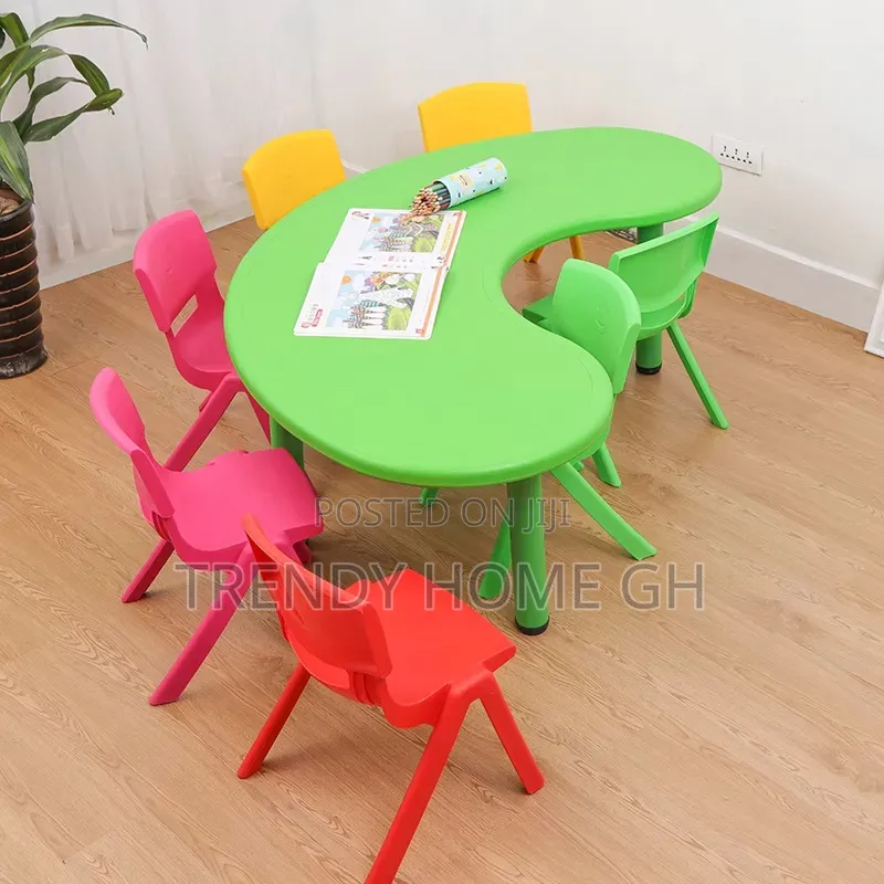 Moon Shape Kids Study Table Fun Educational Desk