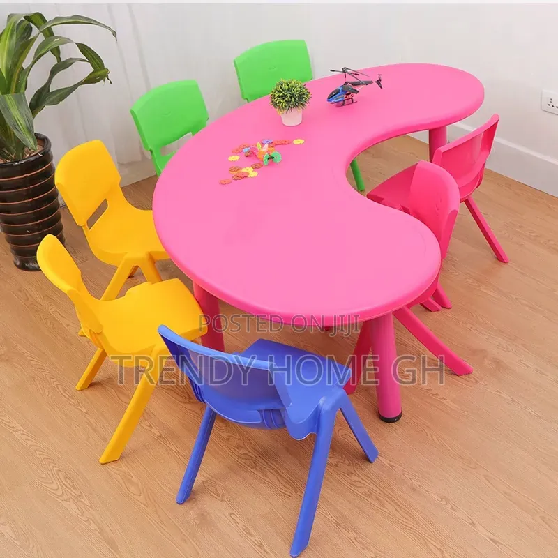 Moon Shape Kids Study Table Fun Educational Desk