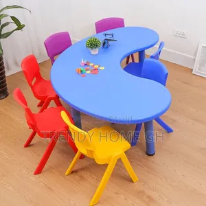 Moon Shape Kids Study Table Fun Educational Desk