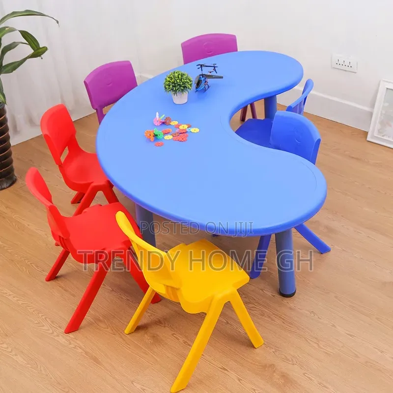 Moon Shape Kids Study Table Fun Educational Desk