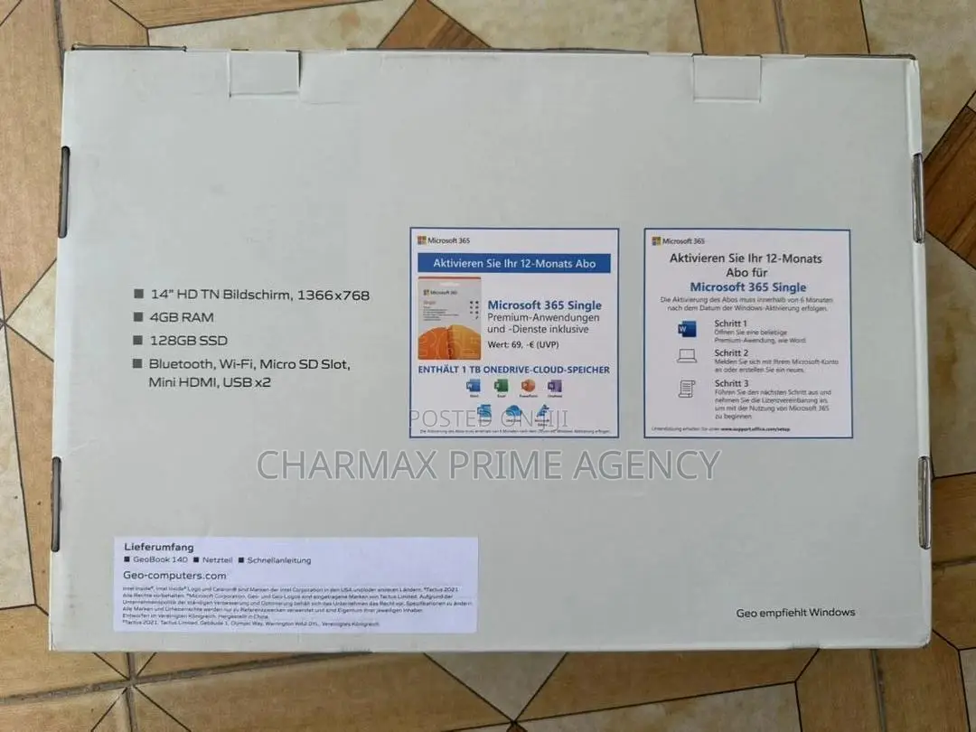 New Laptop Geo Geobook 140 4GB Intel Pentium SSD 128GB