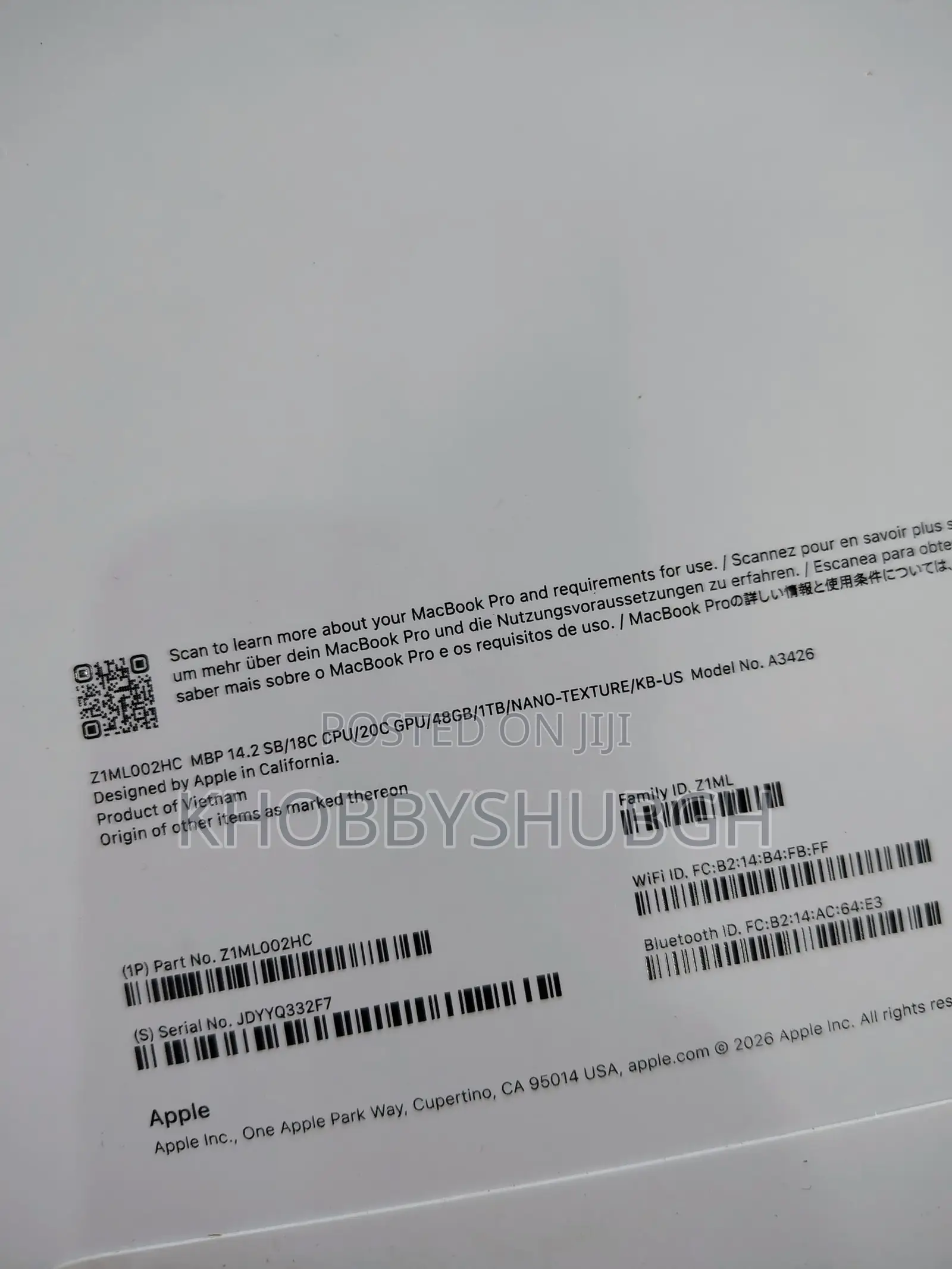 New Laptop Apple MacBook Pro 2025 M5 14-inch 48GB Apple M5 Pro SSD 1T