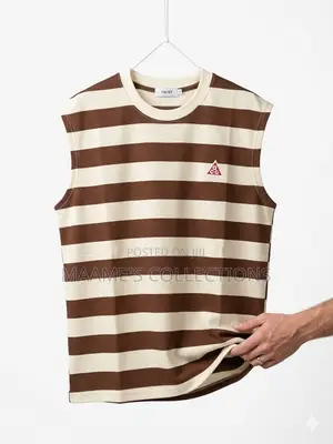 Men’S Striped Sleeveless Top / Armless