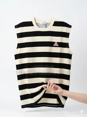 Men’S Striped Sleeveless Top / Armless