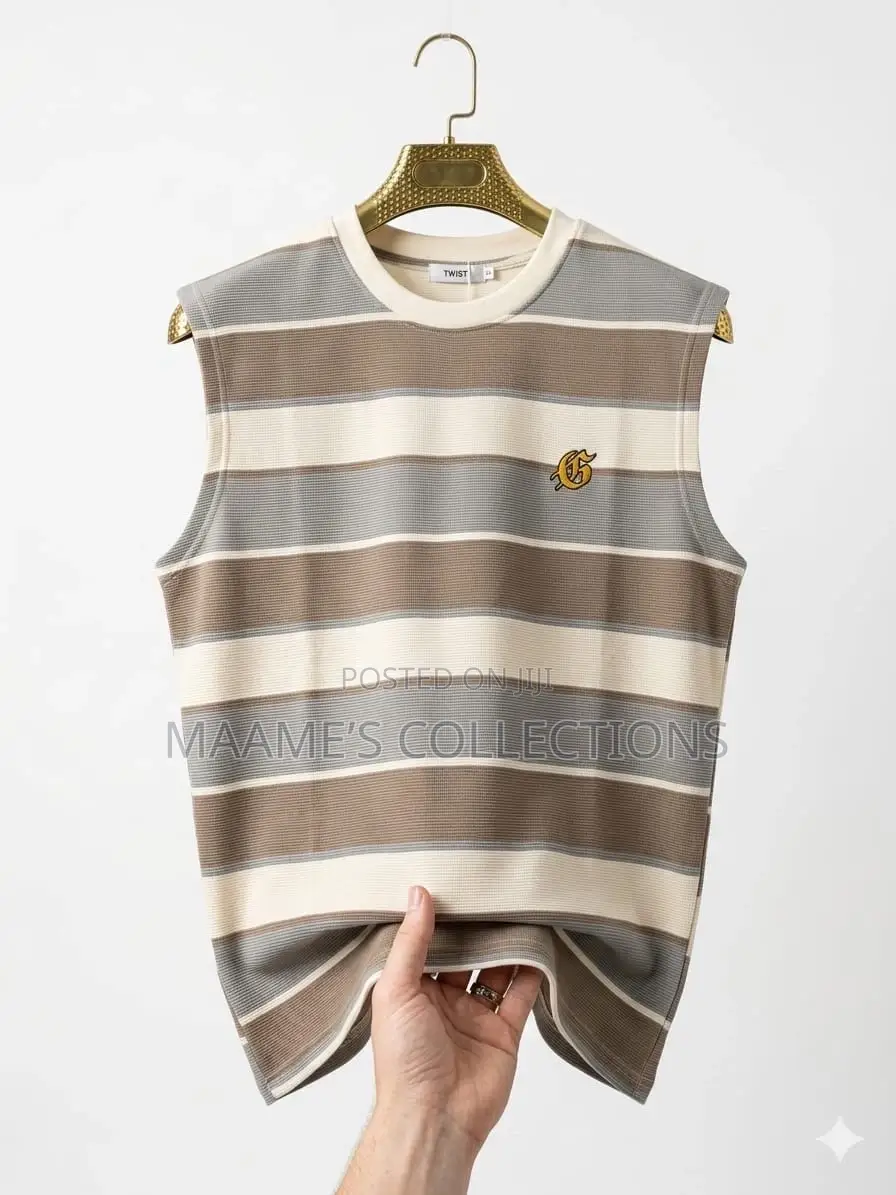Men’S Striped Sleeveless Top / Armless