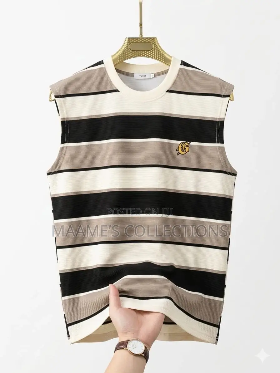 Men’S Striped Sleeveless Top / Armless